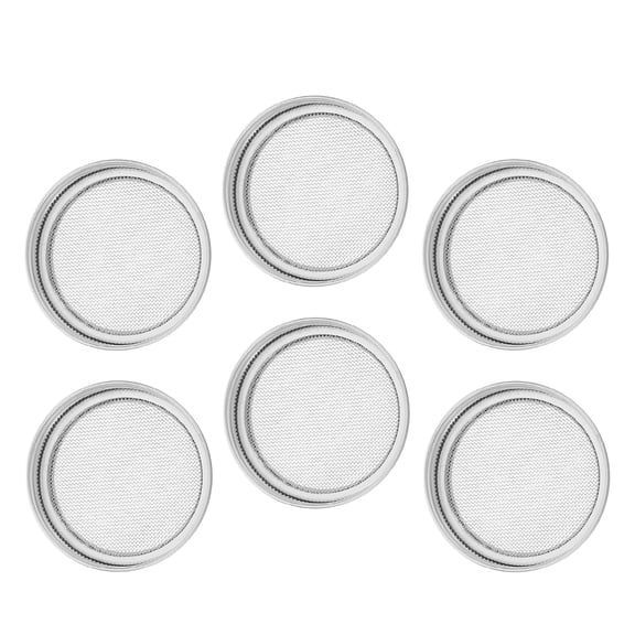 DRAFIDEEP 6-Pack Wide Mouth Jar Spout Lids with Mesh Screen, Reusable Inserts for Easy Sprouting and Straining