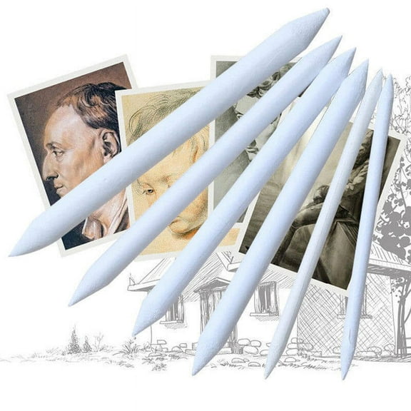 DRAFIDEEP 6-Pack Double-Ended Pastel Blending Stumps for Drawing, White Paper Art Tools, Ideal Back to School Supplies