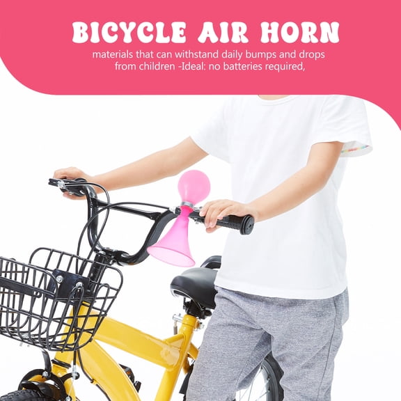DRAFIDEEP 6pcs Vibrant Kids Bike Horn Manual Operation Plastic Pink for Cycling Accessories