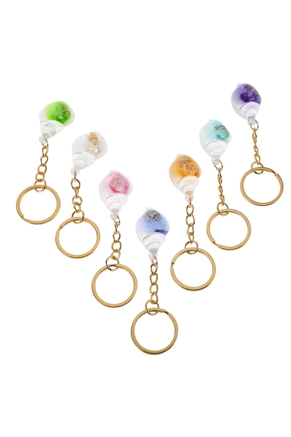 7Pcs Backpack Charms Conch Keychain Sea Shell Shape For Girls Travel And Daily Use