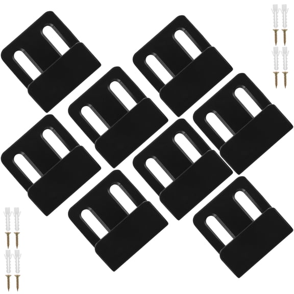DRAFIDEEP Adjustable Black U Bracket for Wall Mounting and Display 8Sets
