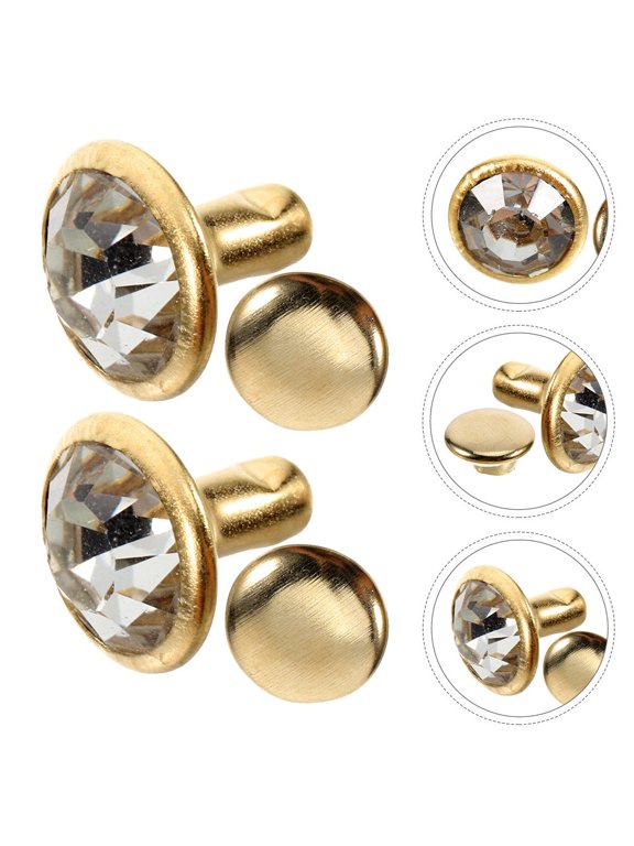 80Pcs Rhinestone Rivets Golden Crystal Studs for DIY Dress Shoes Bag Decorations