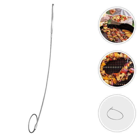 DRAFIDEEP Set of 8 Flexible Stainless Steel Grill Skewers, Foldable and Reusable BBQ Sticks for Meat, Fruit, and Vegetables