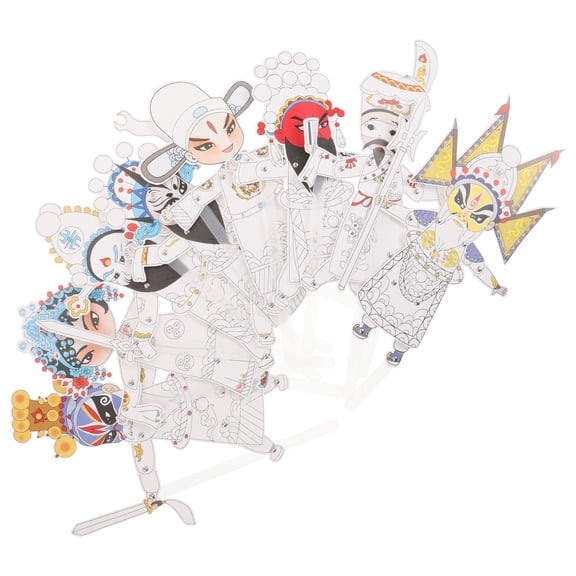 OUNONA DIY Shadow Puppet Making Kit Multi Color for Family Activities 8Pcs