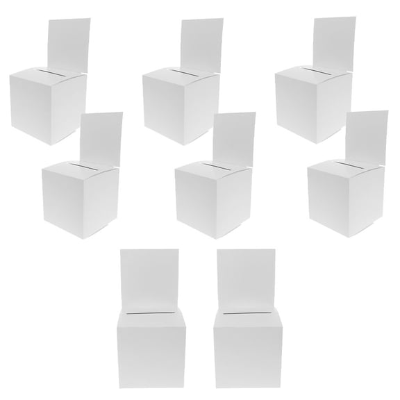 DRAFIDEEP 8Pcs White Paper Raffle Box for Company Meetings and Events