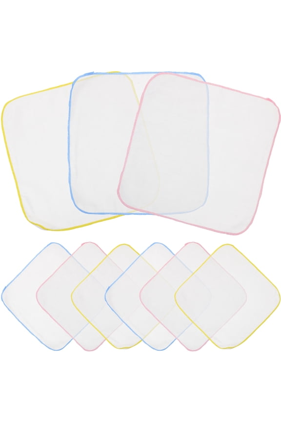 9-Pack Small Cotton Towels Square Kerchiefs Assorted Colors Soft with High Water Absorption
