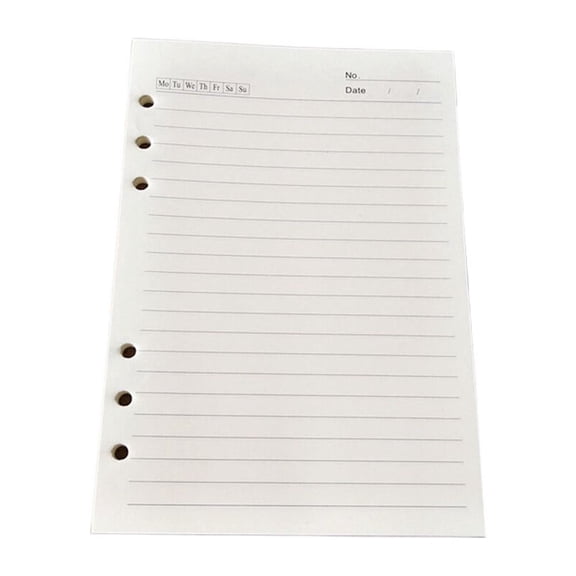 DRAFIDEEP Loose Leaf Filler Paper Beige A5 6 Ring Planner Refills Smooth
