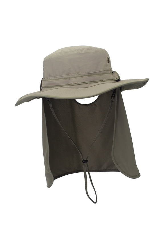 Adjustable Chin Strap Bucket Hat with Flap Light Grey Uv Protection Sunhat for Daily Use