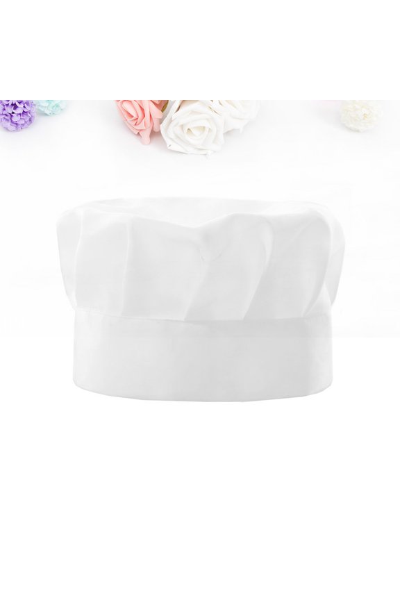 Adjustable White Cotton Chef Hat for Professional Chefs, Bakers & Cooks with Comfortable Fit and Multiple Size Options