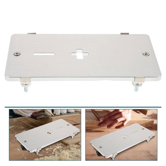 DRAFIDEEP Aluminum Alloy Jig Saw Insert Plate for Woodworking Precision Cutting 1Set 11.6X4.7X1.2in