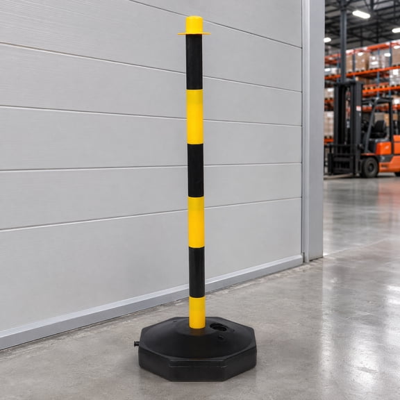 DRAFIDEEP Anti Collision Column Movable Fixed Road Barrier in Yellow for Outdoor Use