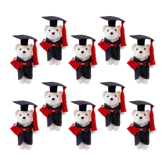 DRAFIDEEP Assorted Color Graduation Bear Plush Toy for Decoration Versatile Keepsake Gift for Graduates Size Mini
