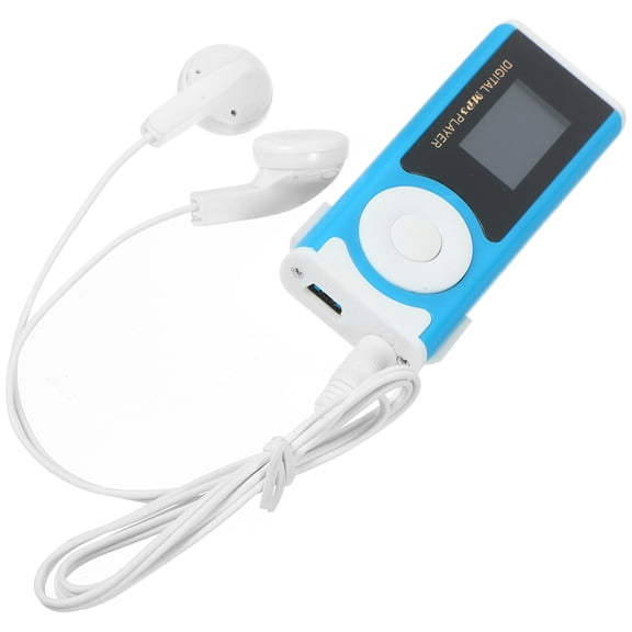DRAFIDEEP Clipon Mp3 Player Sky-Blue, LCD Screen, Hifi Stereo, Super Bass, LED Flashlight