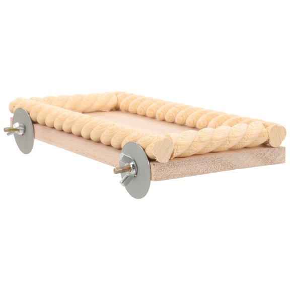DRAFIDEEP Beige Wooden Bird Perch Platform, Parrot Cage Stand Accessory for Parakeet, Budgie, Cockatiel, Conure, Small Birds