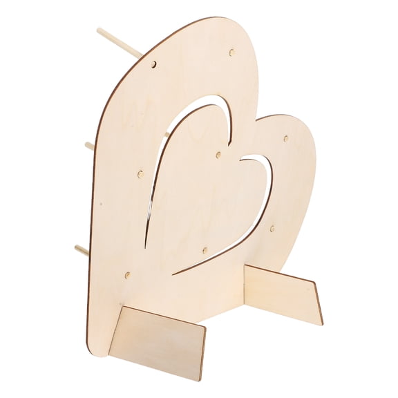 DRAFIDEEP Beige Wooden Cake Stand for Parties and Weddings Versatile Donut Holder Easy Assembly 14 Inches