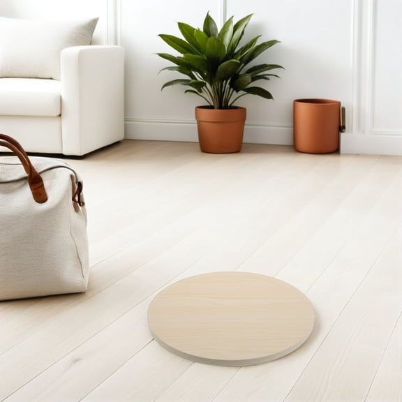 DRAFIDEEP Beige Wood 30cm Round Coffee Table Replacement Top with Thick Rustic