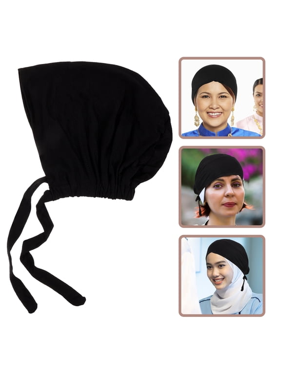 Black Elastic Adjustable Hijab Scarf Undercap 1 Piece