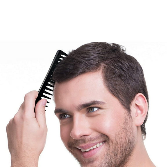 DRAFIDEEP Black Vintage Hair Comb Wide Teeth Slicked Back Styling Comb for Men Salon Hairdressing