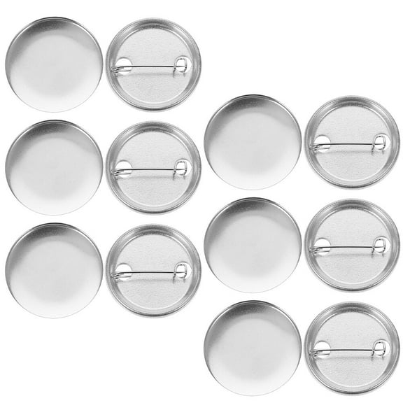 DRAFIDEEP Blank Button Badge 100 Sets Silver Round for Wearable on Clothes and DIY Projects