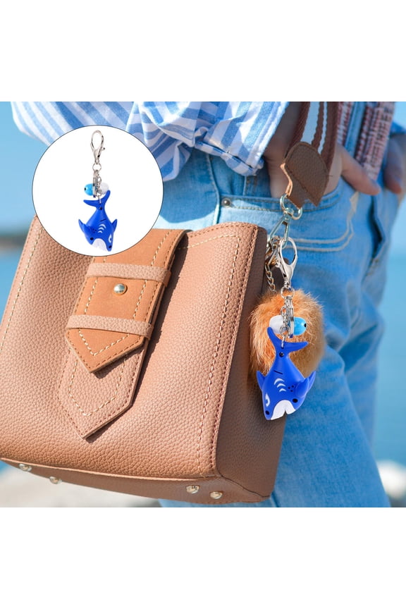 Blue Shark keychain with LED Practical for Decoration and 2 Pieces Plastic