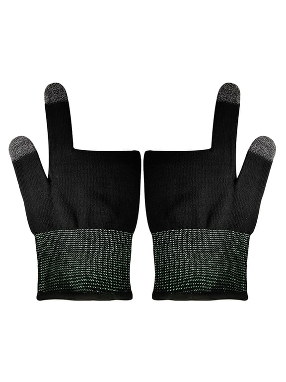 Winter Warm Gaming Gloves Black Nylon Plated Silver Fiber Breathable Anti-Sweat 1Pair