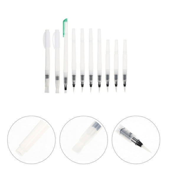 DRAFIDEEP Brush 10Pcs for Painting Supplies Mixed Style White Round