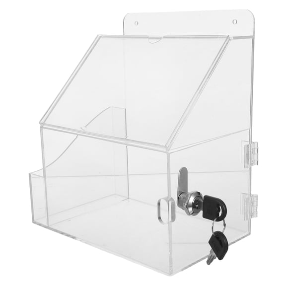 OUNONA Clear Acrylic Suggestion Box with Sign Slot, Feedback Collection Box for Office and Business Use
