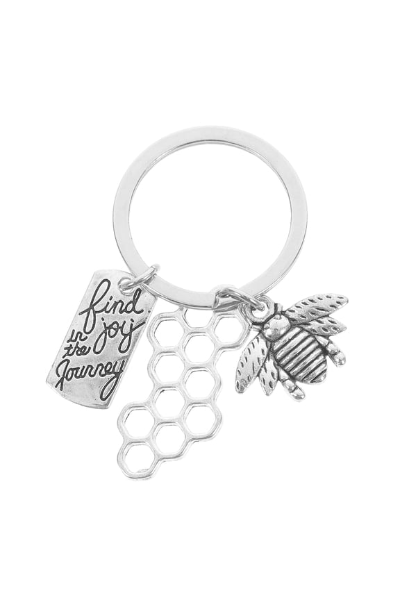 Carnival Keychain Bee Charm Vintage Style Accessory for Friends 6.00X2.80X0.20CM 1Set
