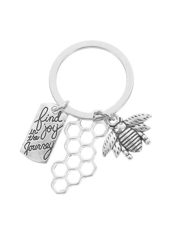 Carnival Keychain Bee Charm Vintage Style Accessory for Friends 6.00X2.80X0.20CM 1Set