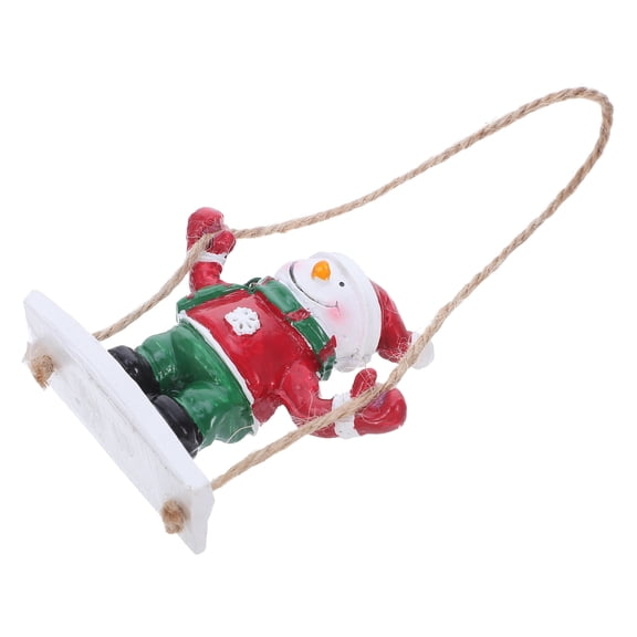 OUNONA Handpainted Snowman Resin Ornament, White, Festive Christmas Tree Decor