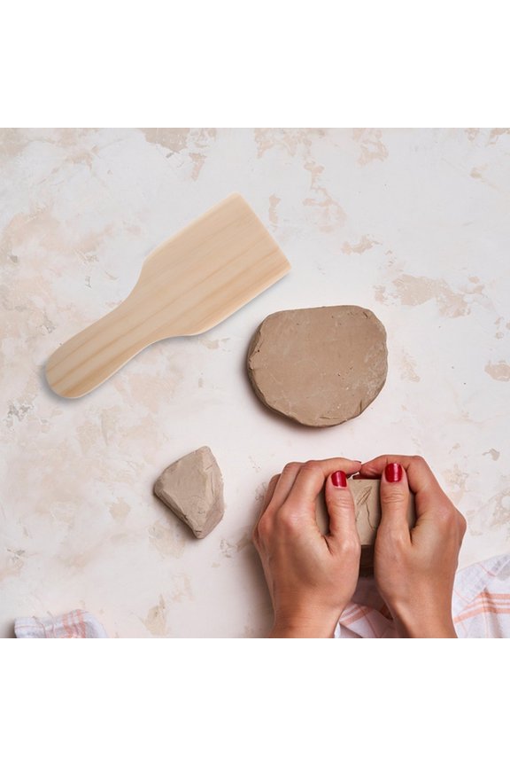 Curved Wooden Clay Tool for Artists, Beige Smoothing for Professional Artistic Creations, 1 Pack