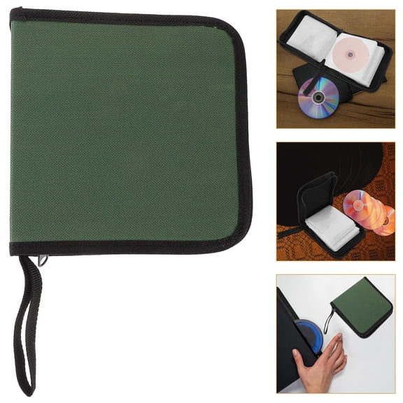DRAFIDEEP Compact Green Cd Binder Lightweight Dvd Case for Car and Travel Use
