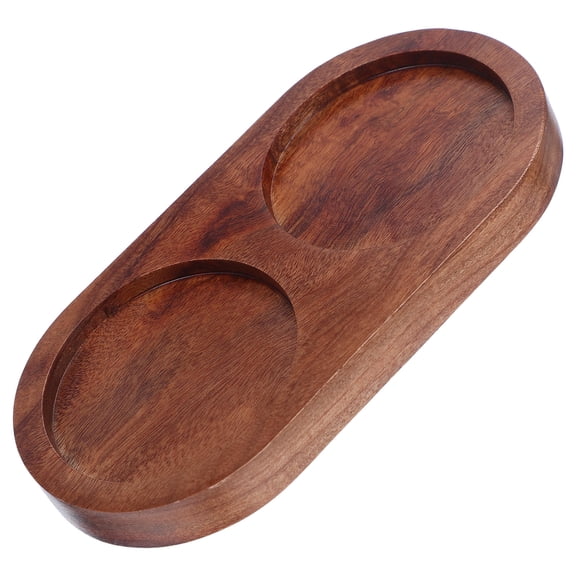 OUNONA Acacia Wood Pepper Stand and Kitchen Condiment Holder, Brown, and Stylish Rest for Spice
