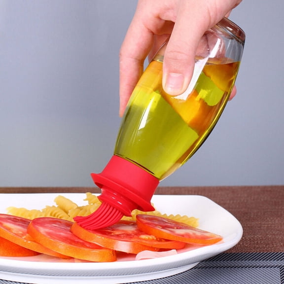 DRAFIDEEP Cooking Brush Silicone Oil Dispensing Brush Red 1Pcs