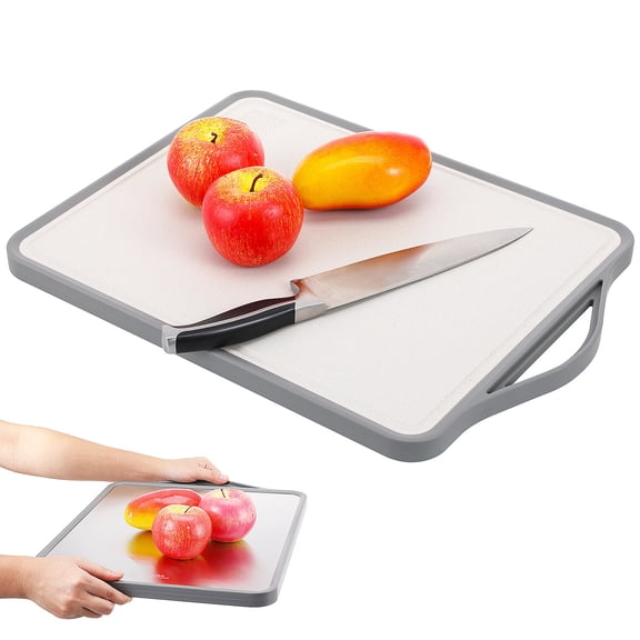 DRAFIDEEP Countertop Cutting Board Grey Stainless Steel with Nonslip Base Easy to Clean