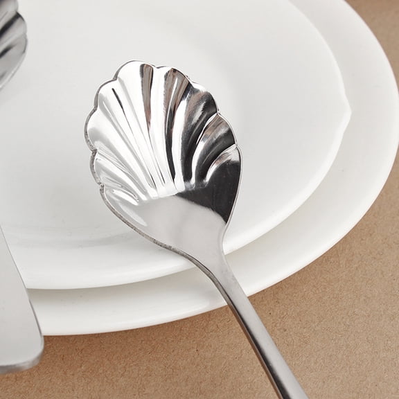 DRAFIDEEP Stainless Steel Shell Shaped Dessert Spoon, and Stylish for Home, Party, and Everyday Use