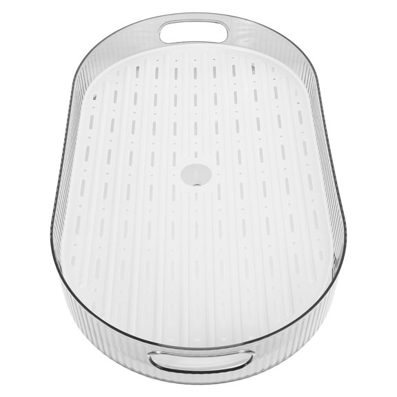 DRAFIDEEP Creative Transparent Oval Draining Board Tray with Drip Feature Pet for Family Gatherings