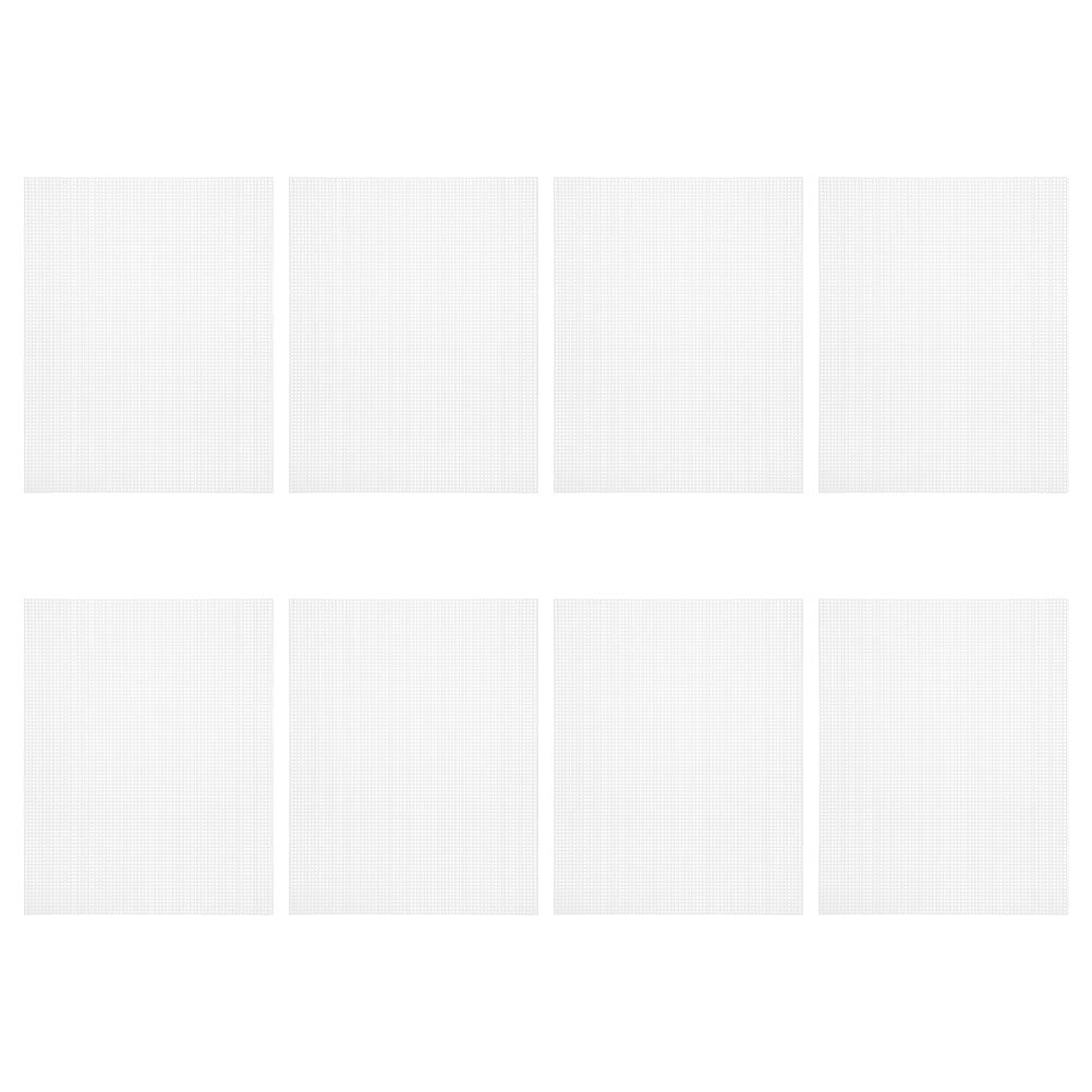 OUNONA 8Pcs Flexible White Plastic Mesh Canvas Sheets for Crafting Knit Crochet and Needlework
