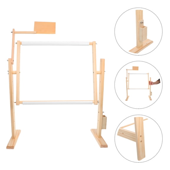 DRAFIDEEP Adjustable Rotating Wooden Embroidery Frame Stand for Stitch Hoop