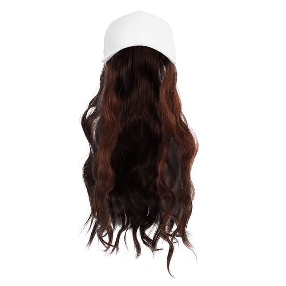 OUNONA Light Brown Curly Hair Baseball Cap with Soft Synthetic Wig for Cosplay