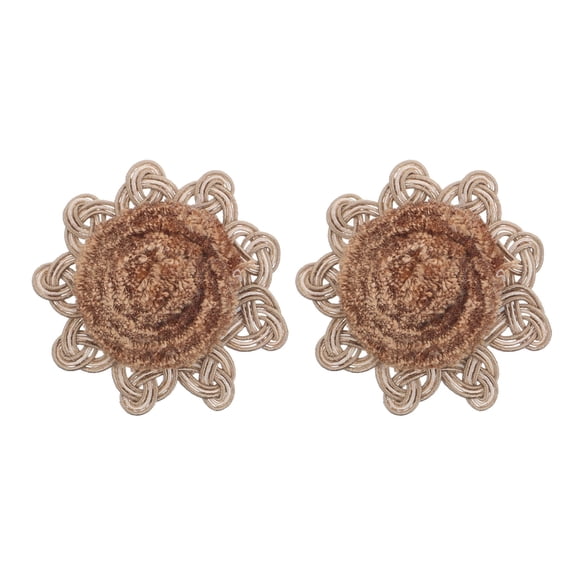 DRAFIDEEP Curtain Tassels Rustic Floral Boho Flower Decor Beige Polyester 1 Pair For Home Owners Interior Designers