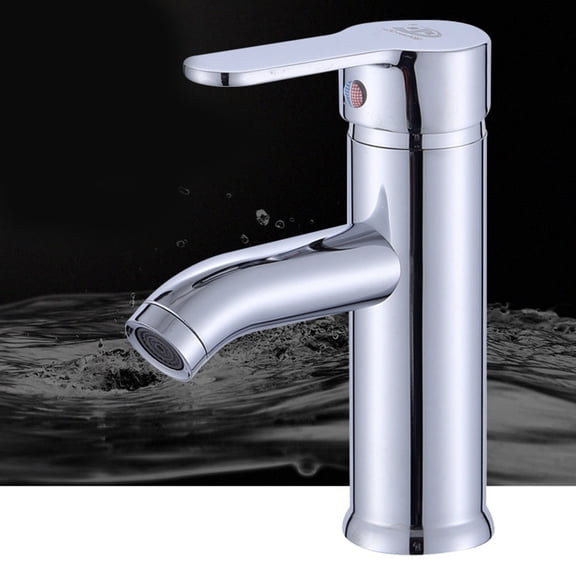 DRAFIDEEP Curveed Head Basin Tap Cold and Hot Water Control Stainless Steel for Indoor Use 1Pcs