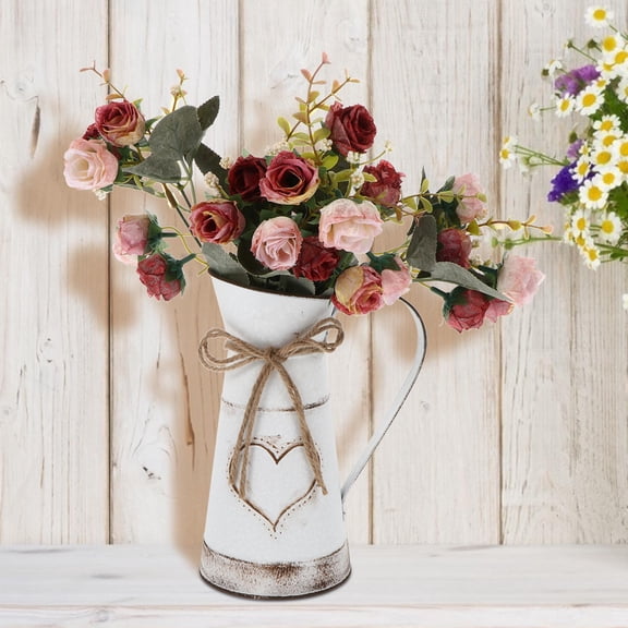 DRAFIDEEP Decorative Flower Bucket Unique Metal Vase For Birthday Party 1Set