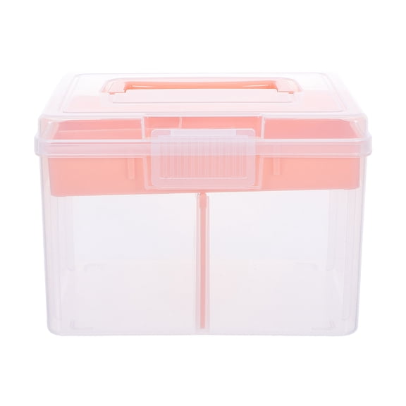DRAFIDEEP Double Layer Plastic Storage Organizer Box for Art Supplies, Crafts, Hair Ties, and Small Accessories