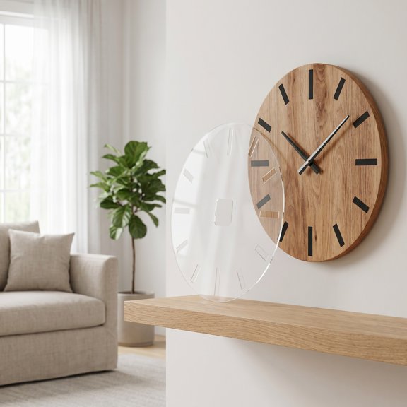 DRAFIDEEP Durable Acrylic Clock Dial Mold Template with Predefined Holes for DIY Wood Clock Crafting