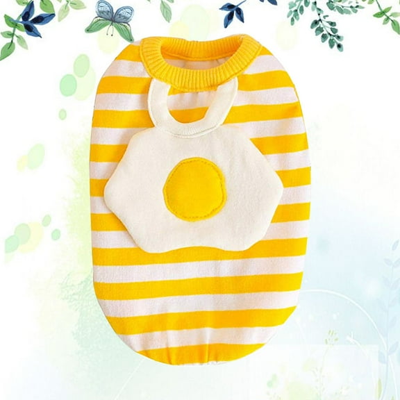 DRAFIDEEP Durable Yellow Pet Clothes Egg Pattern Vest for Dog Outdoor Walking and Jogging