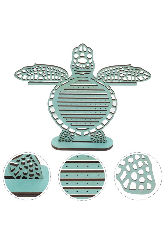 Drafideep Sky-Blue Wooden Sea Turtle Earring Organizer for Home Use