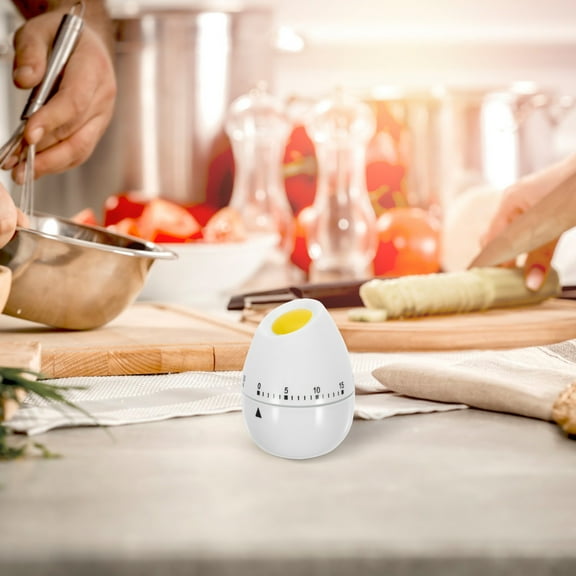 DRAFIDEEP Egg Timers Kitchen Mechanical with White Plastic Material for Exam Timing and Game Timing 1Pcs