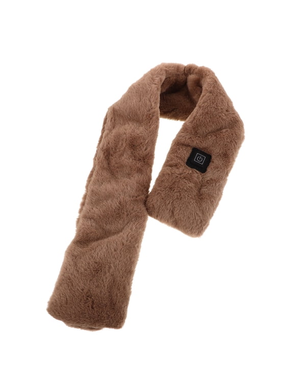 Khaki Electric Heated Scarf, Polyester Cotton, 3-Level Temperature, Winter Wear