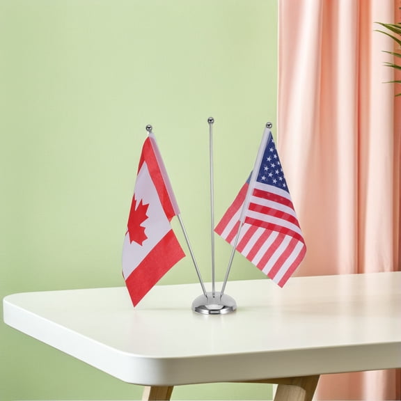 DRAFIDEEP Elegant Tabletop Flag Stand for Small Flags with Stable Base in Conference Rooms